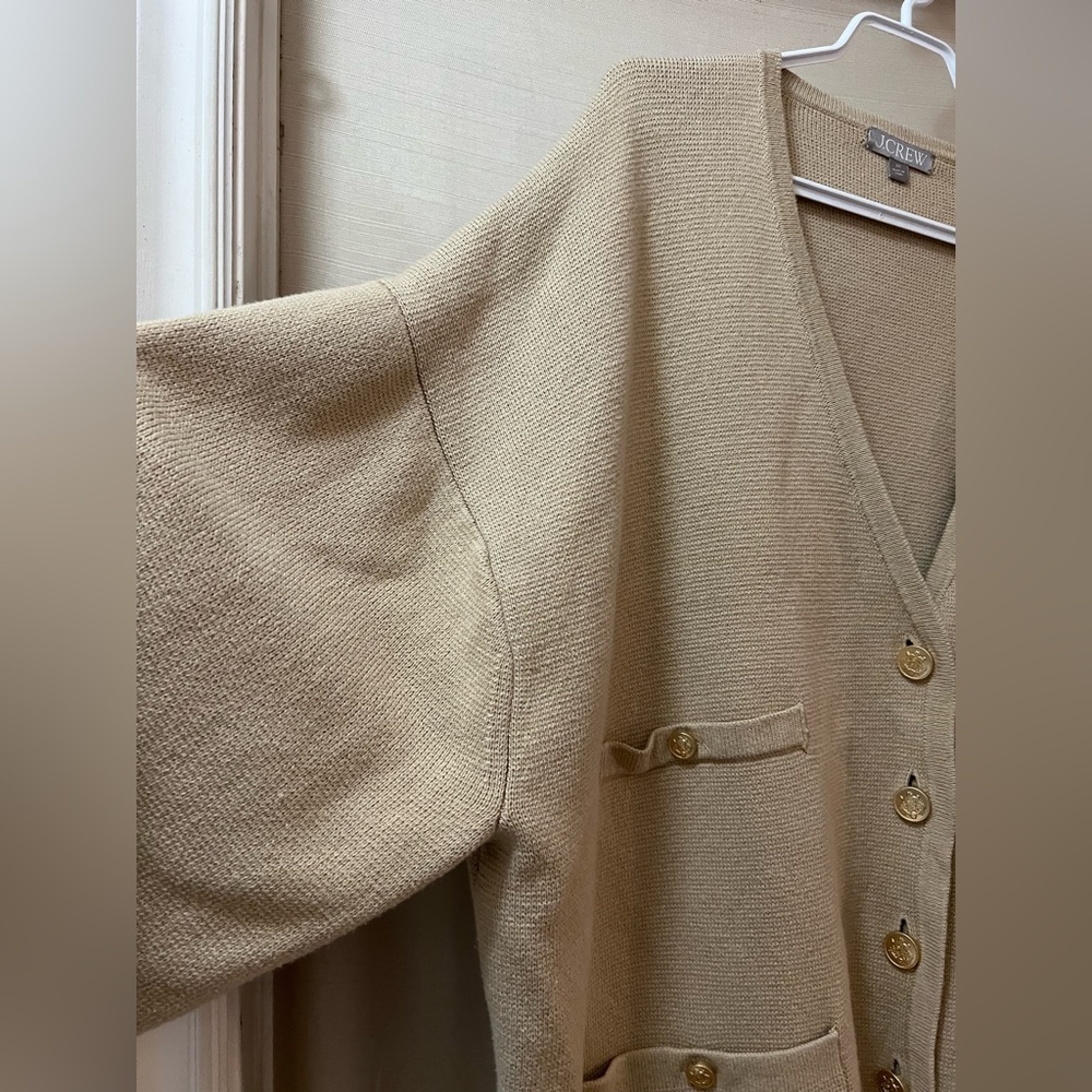 J. Crew gorgeous oversized cardigan gold button accents big pockets size 2XL - Picture 8 of 11